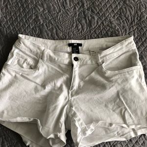 White Jean Shorts